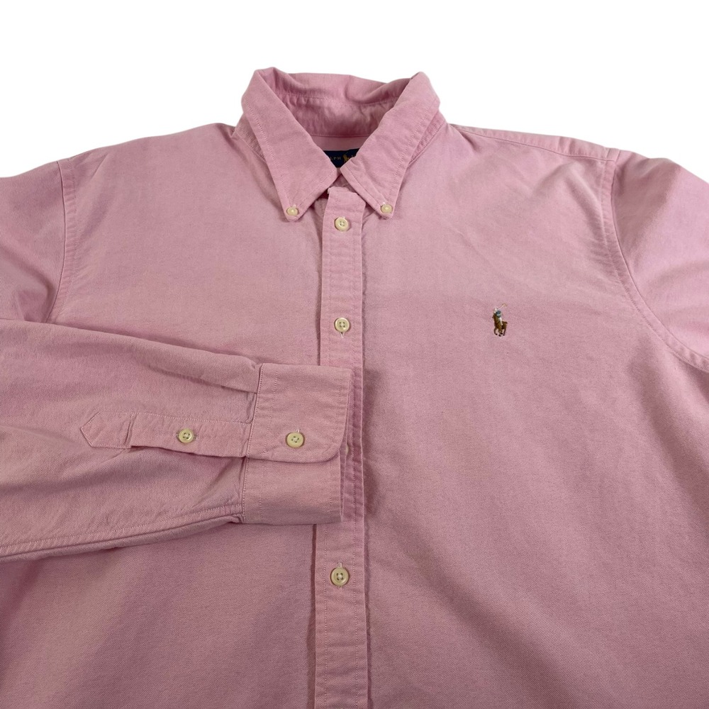 Ralph Lauren Flesh Pony Pink Button Shirt Mens XXL Long Sleeve